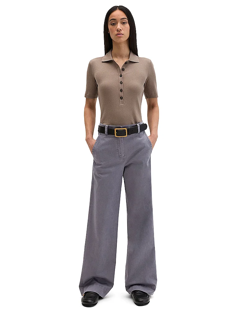 Poloshirt MARC O'POLO "mit TENCEL™ Modal", Damen, Gr. L, chalky braun, Obermaterial: 58% Baumwolle, 38% Modal, 4% Elasthan, unifarben, slim fit, Shirts 3